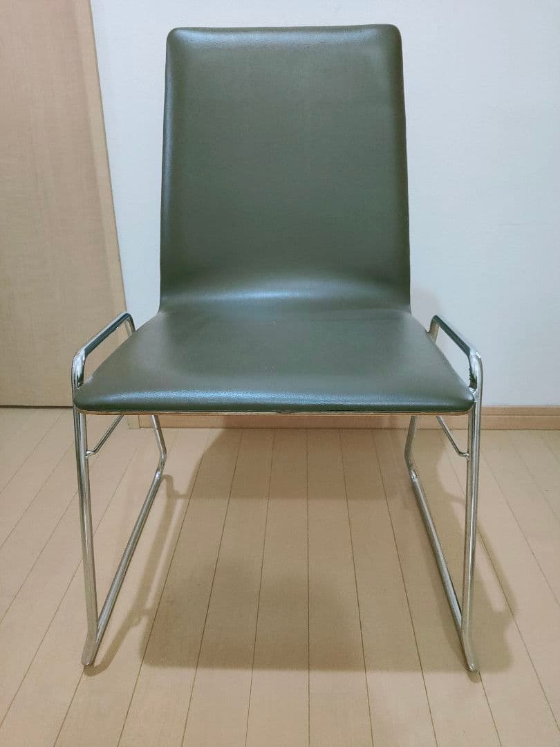 ♪③天童木工 Tendo チークプライウッド PVCレザースチールレッグ　茶色