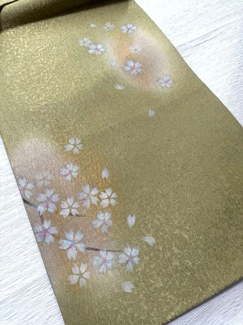 m-43＋　m-32 浅井清仁 桜 手描き 袋帯 正絹 未使用極美品