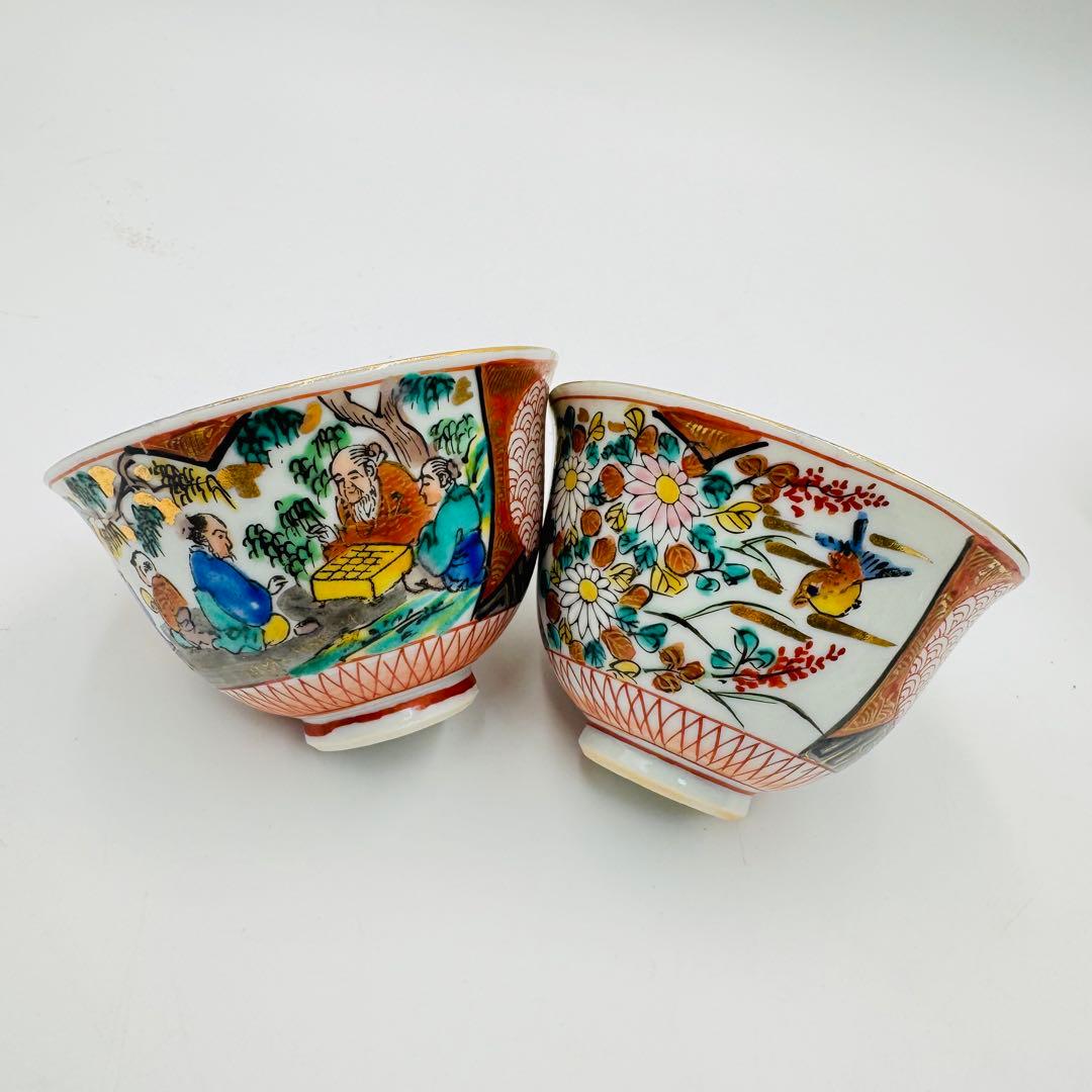 【九谷焼　玉水堂　庄三　茶器揃　湯呑み　湯冷まし　急須　共箱】骨董　アンティーク