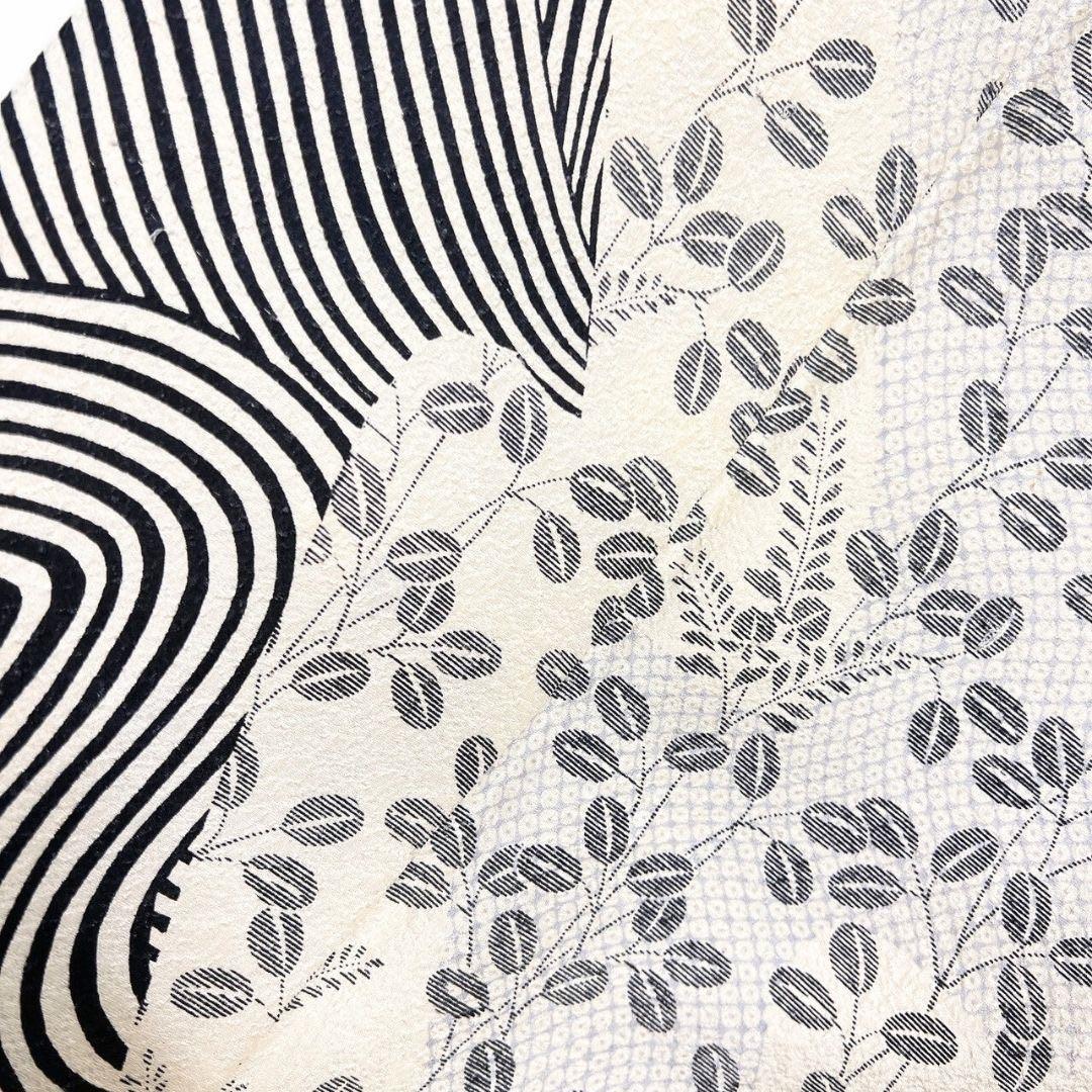 訪問着　単衣　ゼブラ柄　萩模様　花模様　着物　015b p