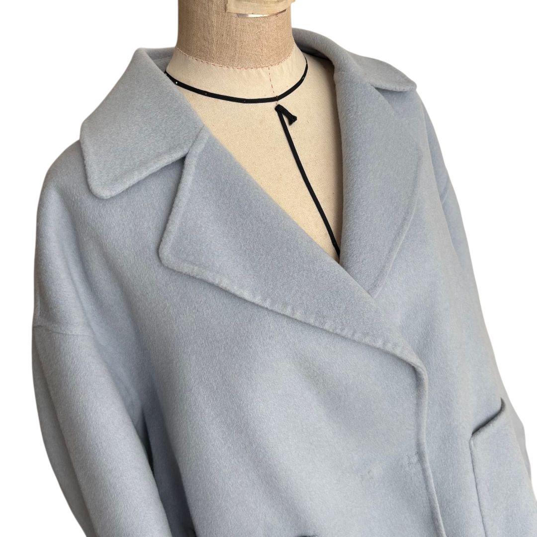 23AW✨ボールジィ　プレミアムウールリバーオープンカラーショートコート　ブルー