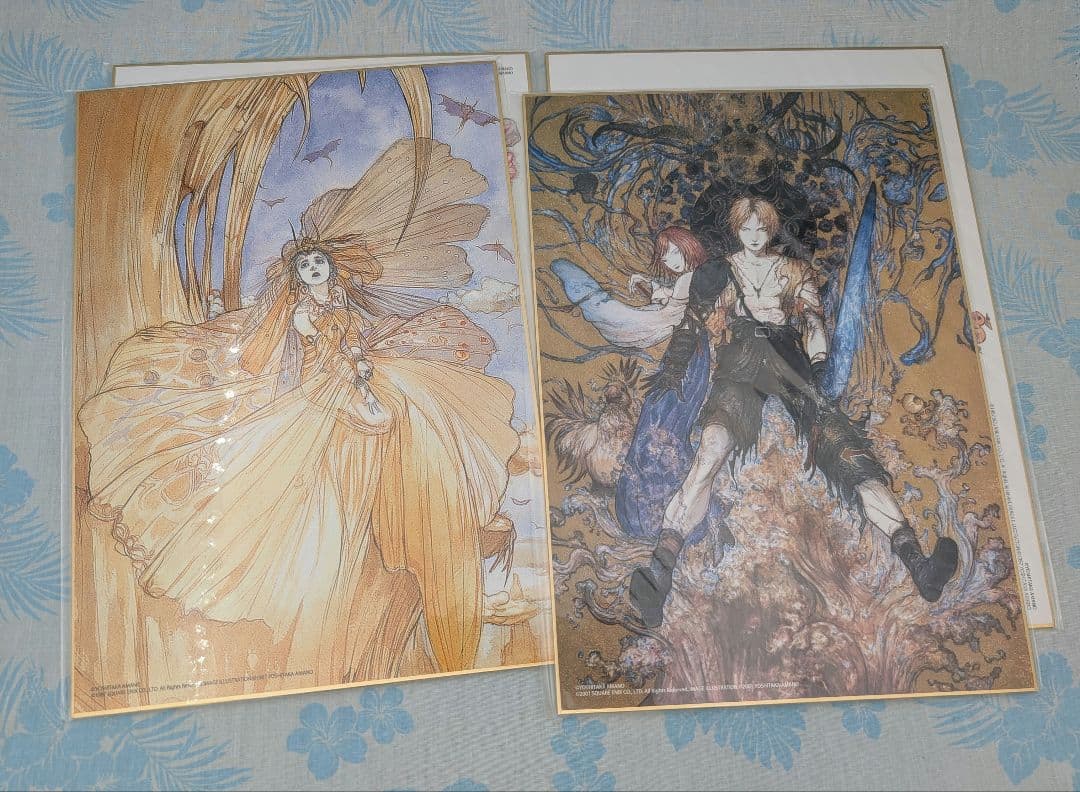 天野喜孝 ファイナルファンタジー等 A4色紙+バインダーまとめ売り