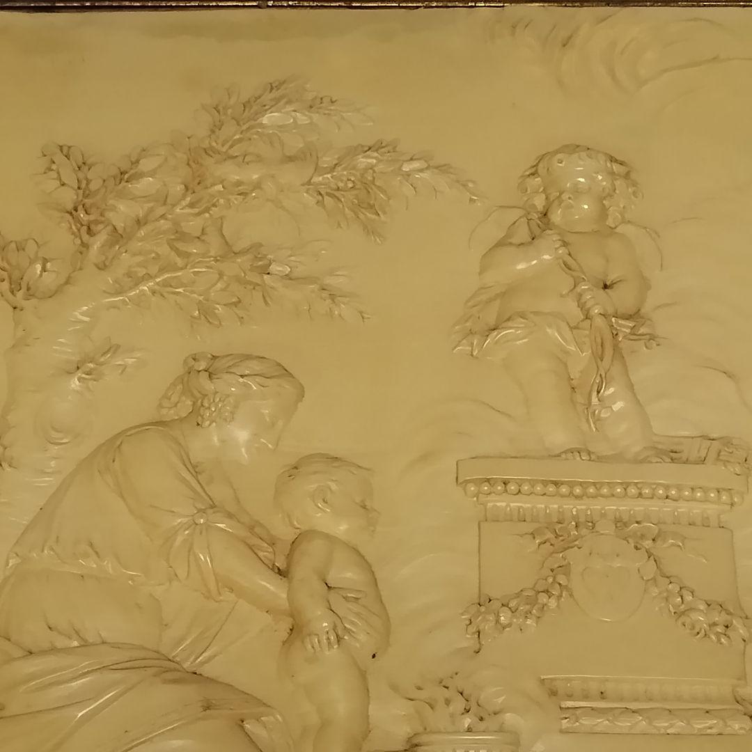 アンティークミラー●壁掛け●ゴールド●彫刻●ロココ●小便小僧●三面鏡●シャビー