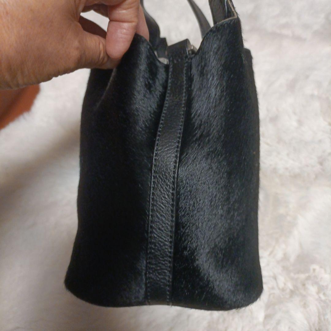 レア　ハラコ　peaks peak ブラックハンドバッグ