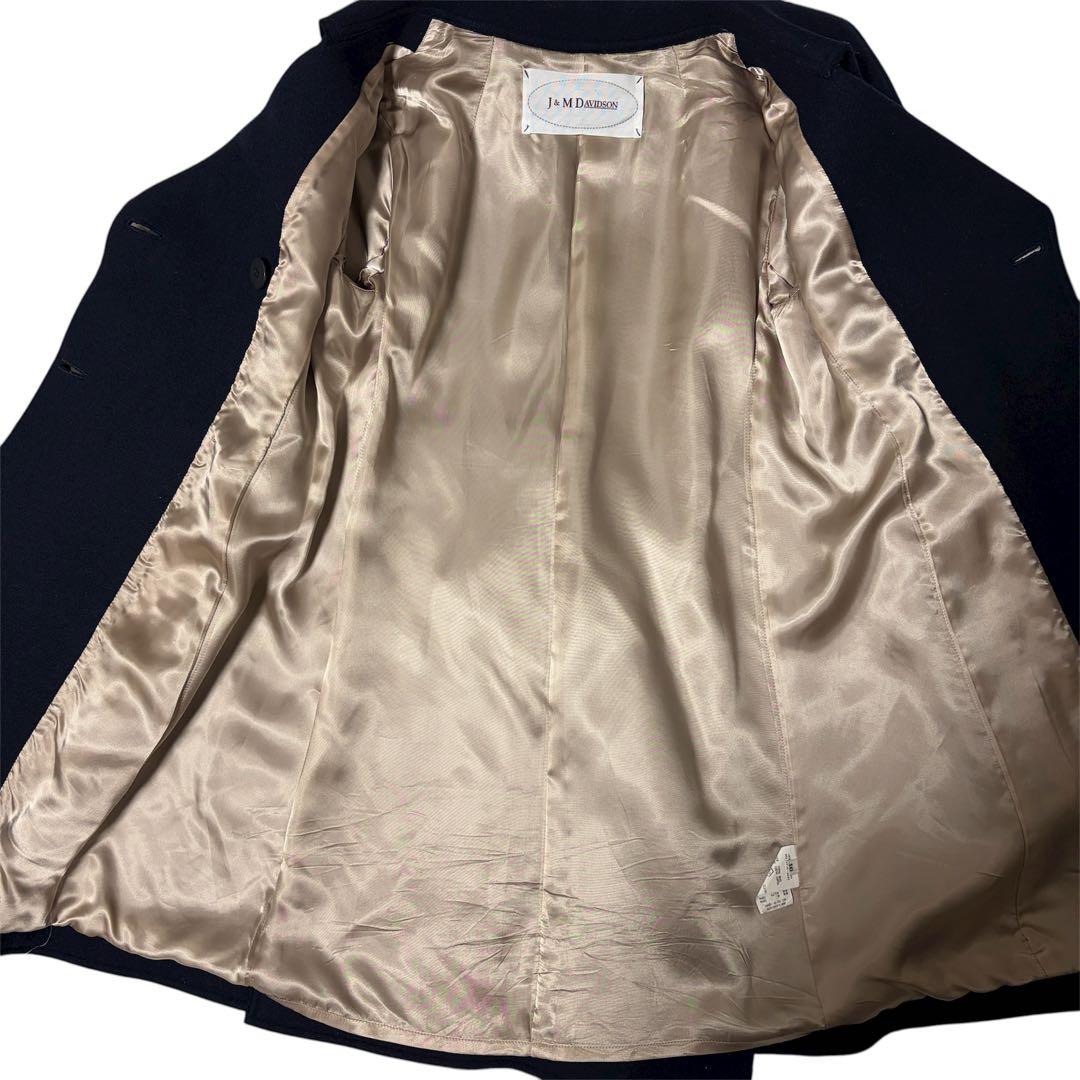 J&M DAVIDSON 金ボタン ウール 100% コート 濃紺