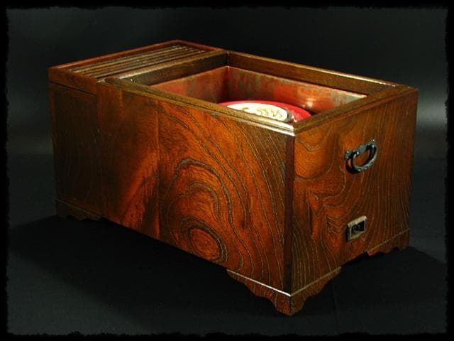 未使用 電熱 長火鉢 木製 囲炉裏 茶道具 c407