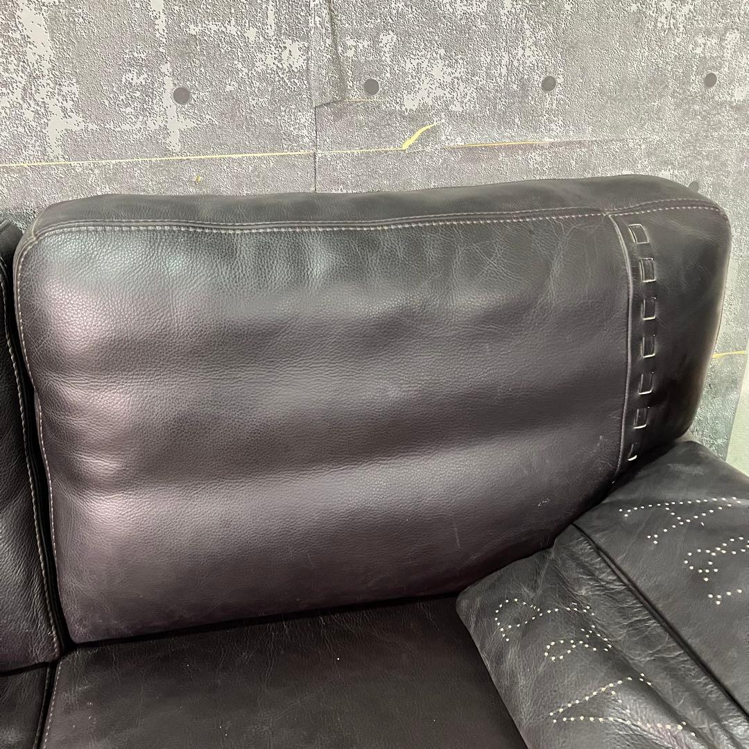 ꧁クラシック家具꧂クッション付2人掛けレザーソファ アーム 合成皮革 リビング