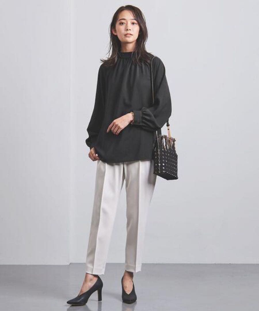 新品★ 手洗可 ギャザー長袖ブラウス 白UNITED ARROWS ¥17600