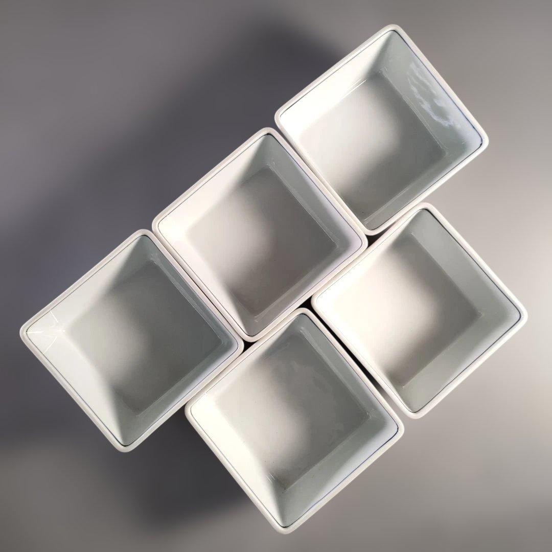 A1365-9/京焼/宮永東山 造/染付松竹梅図四方刺身揃 大5客・小5客/共箱