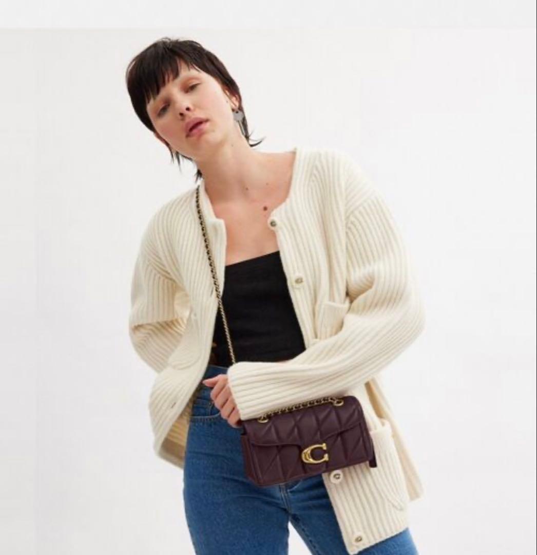 COACHタビー20 キルティング ショルダーバッグ cp149 ダークブラウン