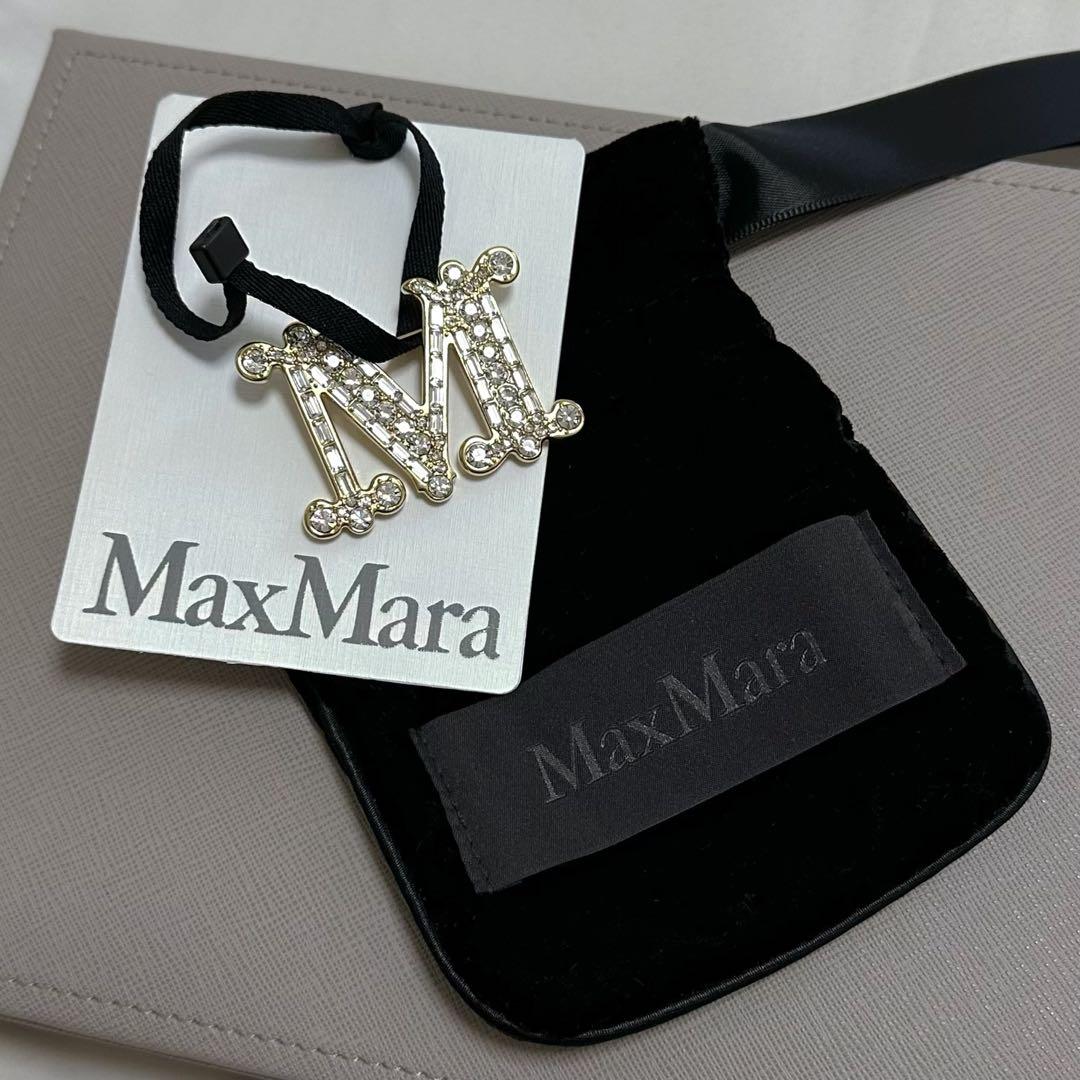 MaxMara｜ブローチ｜確実正規品｜クリスタル｜布袋、タグ付き
