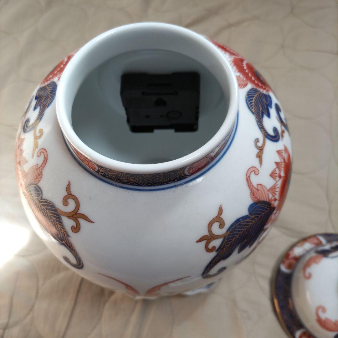 金彩錦手飾壺時計　伊万里鳳凰　大鉢色絵金彩