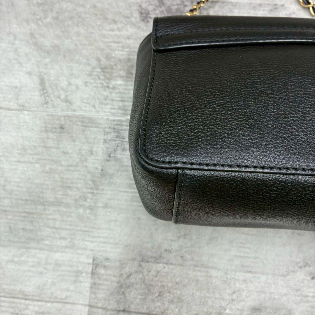 美品 トリーバーチ マックグロー ショルダーバッグ ウォレット 黒 シボ革