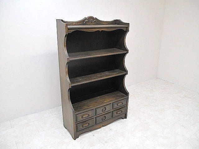 【神戸洋家具】ヴィンテージ カップボード W90cm 　飾り棚 ブックシェルフ