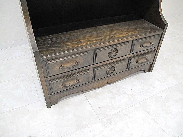 【神戸洋家具】ヴィンテージ カップボード W90cm 　飾り棚 ブックシェルフ