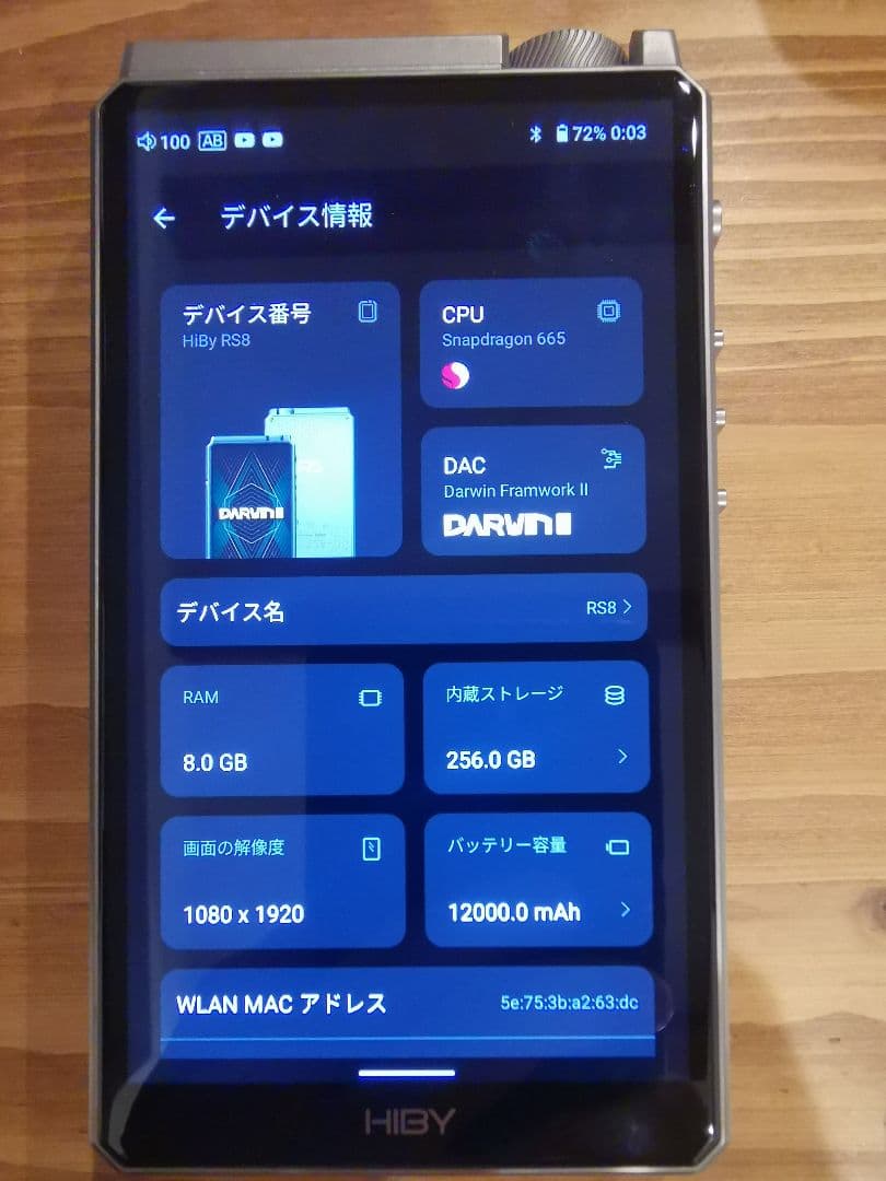 HiBy music RS8　本体のみ