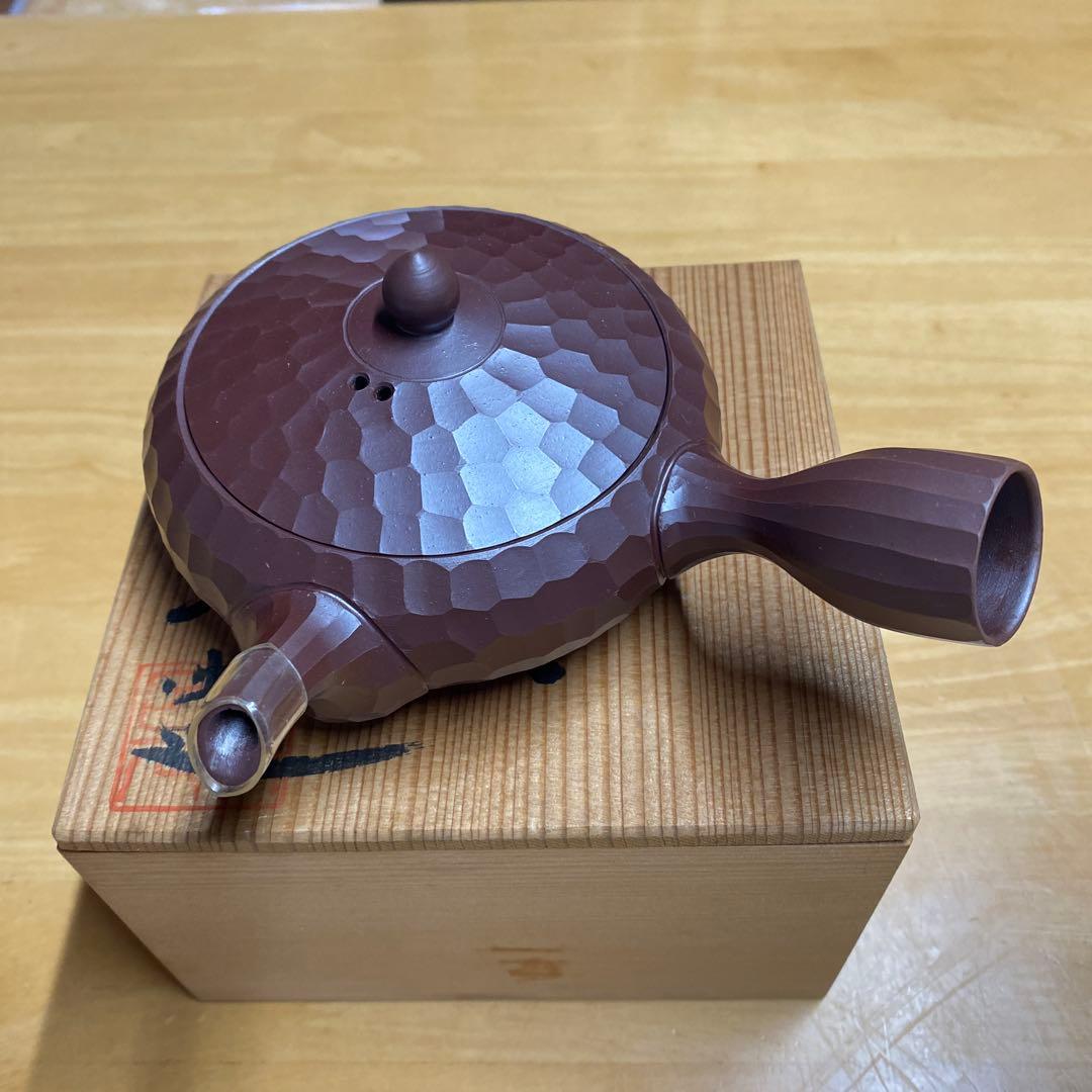 万古焼　手作急須　三代伊呂久作 希少品　ダイヤモンドカット