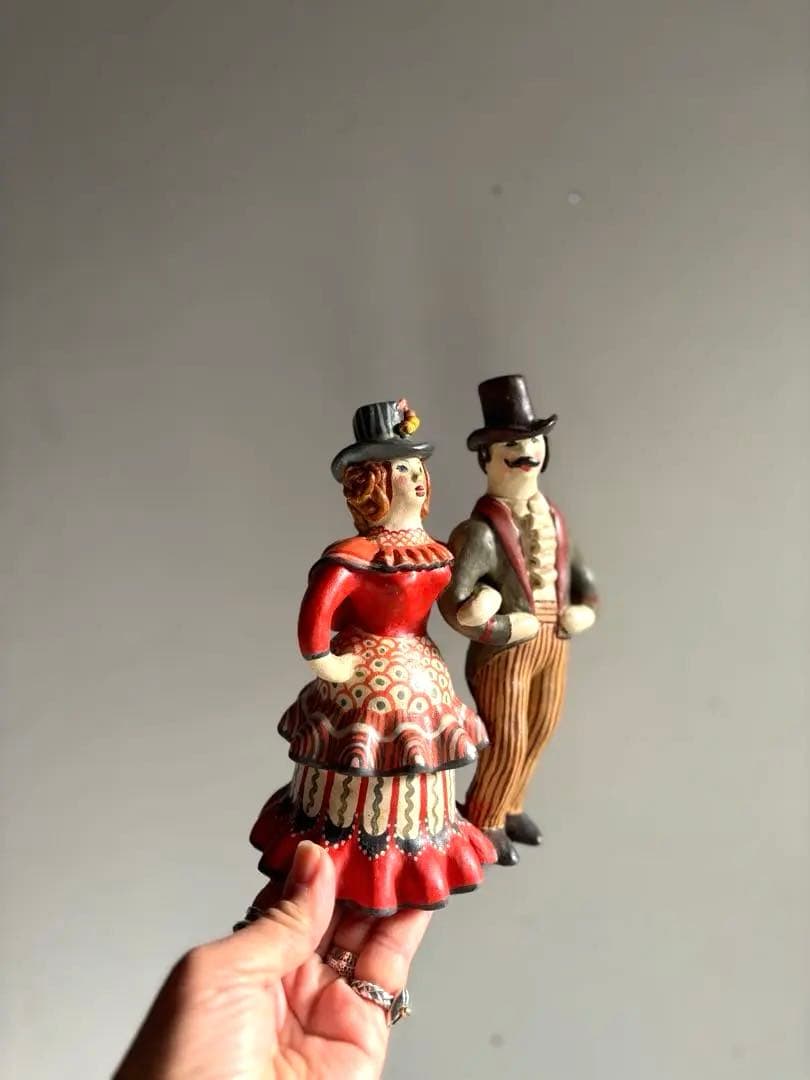 872 フランス パリ 蚤の市購入 可愛いディムコヴォ人形 ロシア 伝統工芸