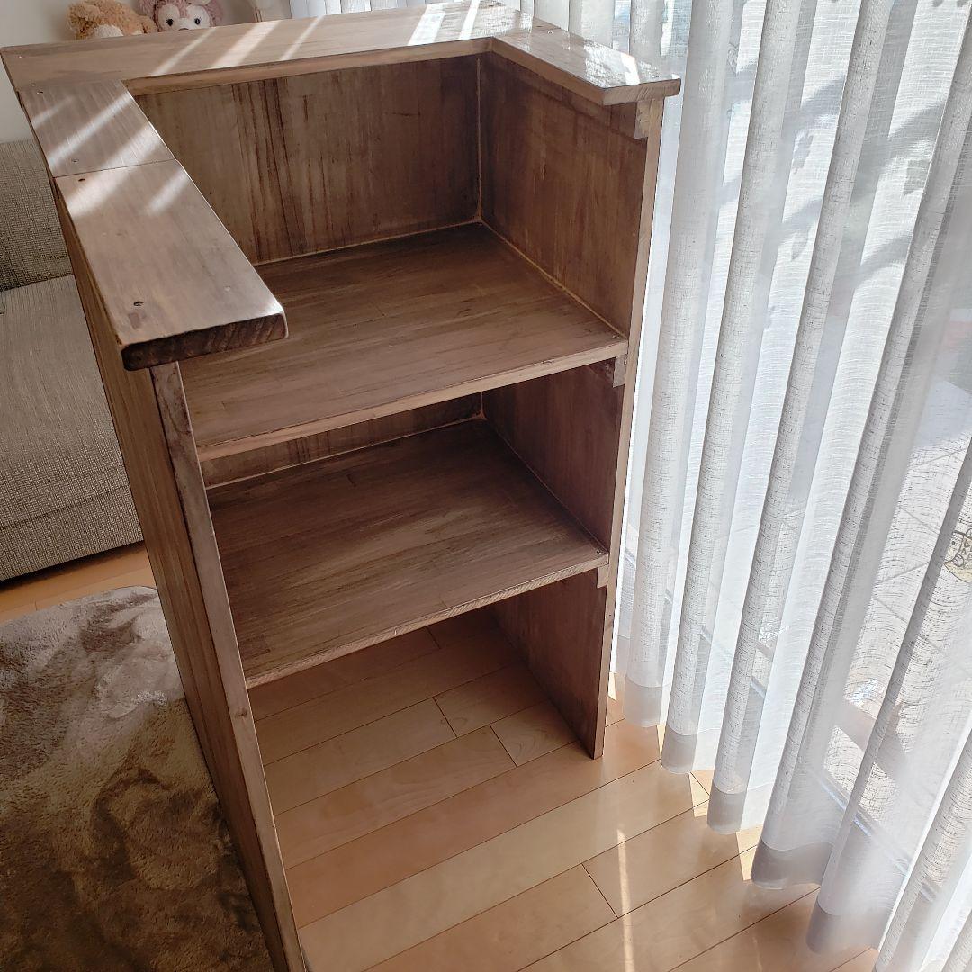 レジカウンター　アンティーク　ウォールナット　ワックス仕上げ