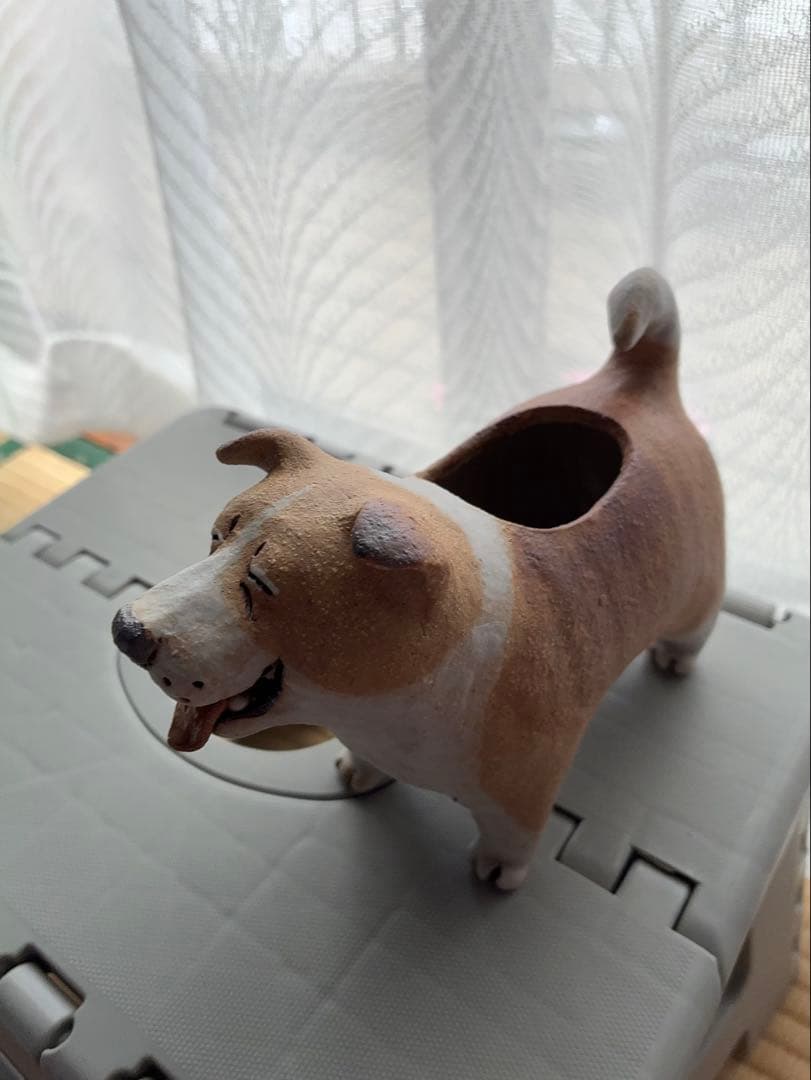 かとうゆみさん　犬モチーフ　多肉鉢　植木鉢