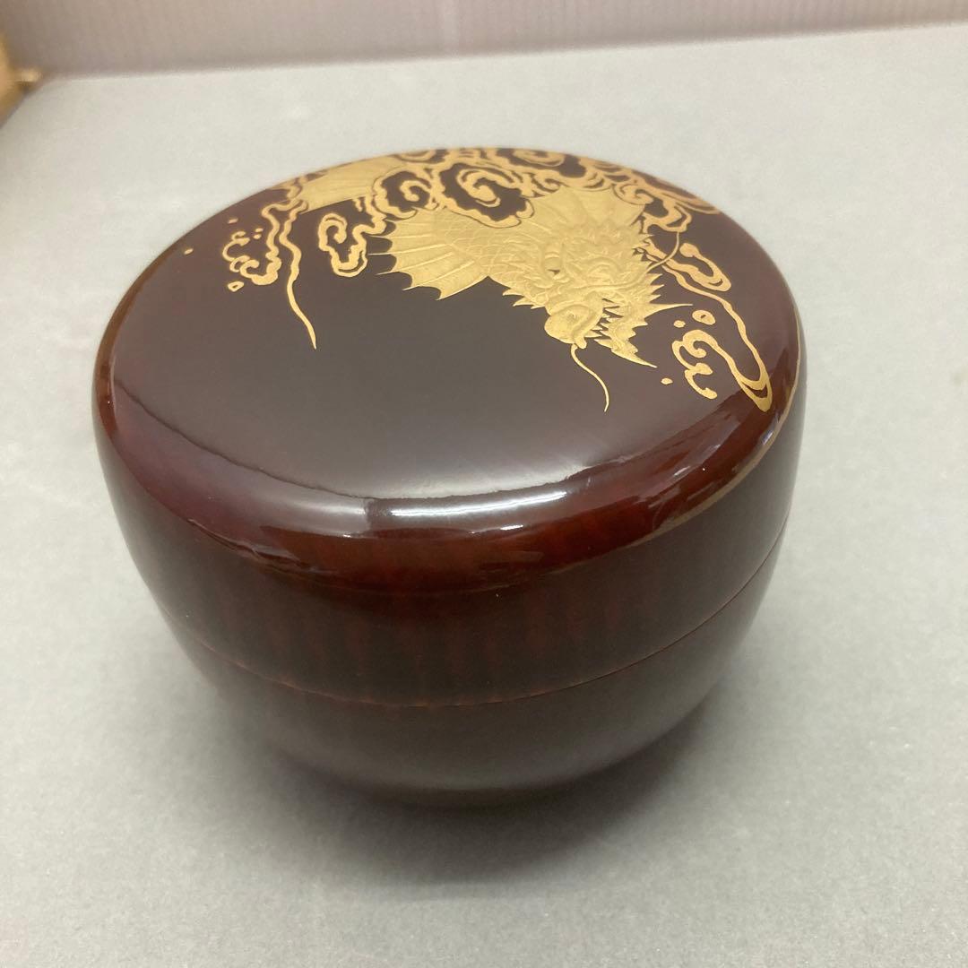 ⭐️茶道具　棗　平棗　鯱蒔絵　不染斎書付　春次造　S119NN
