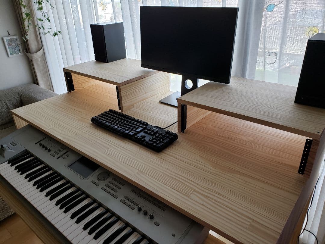 【楽器さん】DTMデスク　S-140-70　3Uラックつき PA DTM