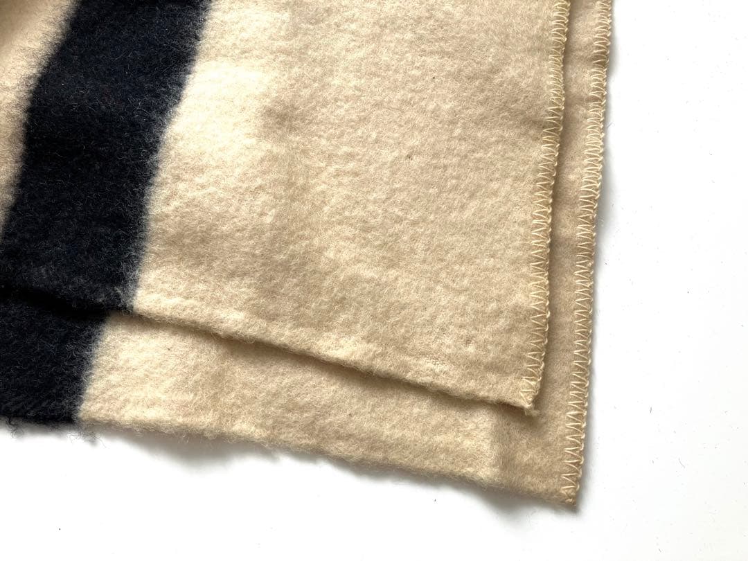 ビンテージ Golden Dawn マルチボーダー ウール ブランケット 特大