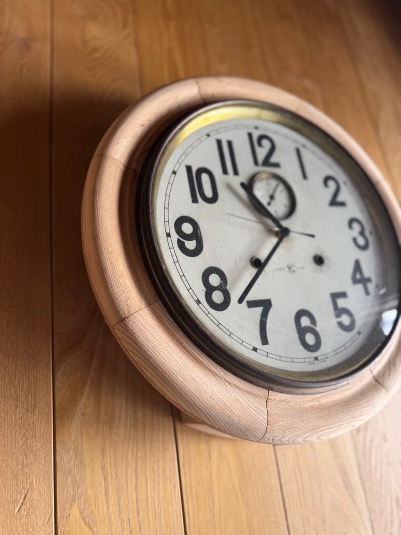 丸型掛け時計 ビンテージ、古道具