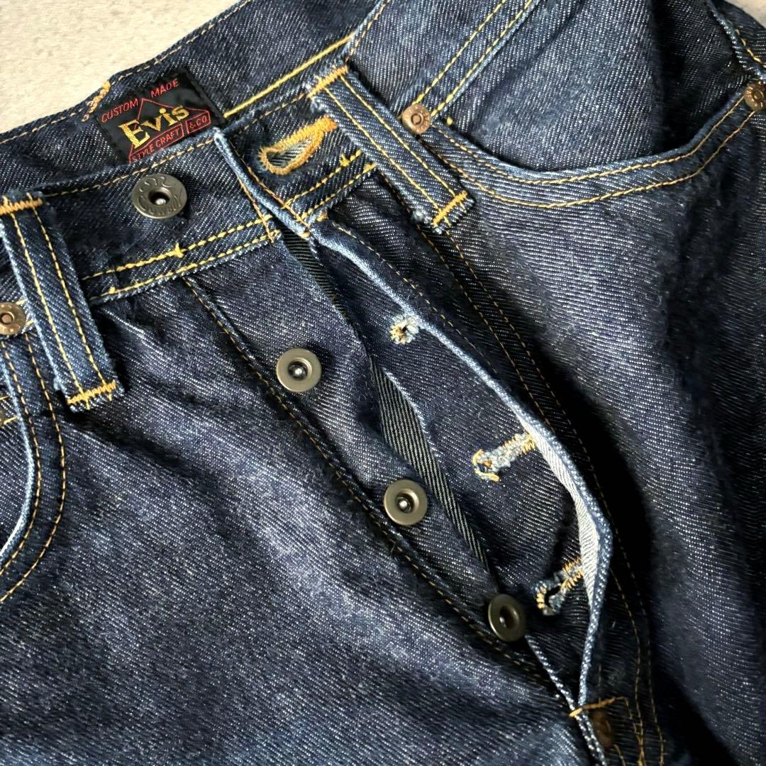 EVIS 初期 2101 手描きカモメ 濃紺 W28×35 セルビッジ 日本製