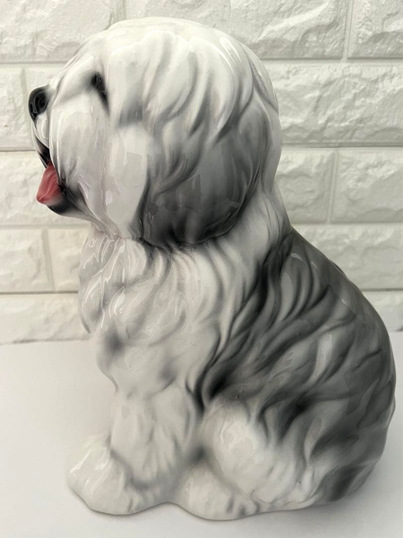 犬の置物　陶器　イタリア製　オールド.イングリッシュ.シープドッグ