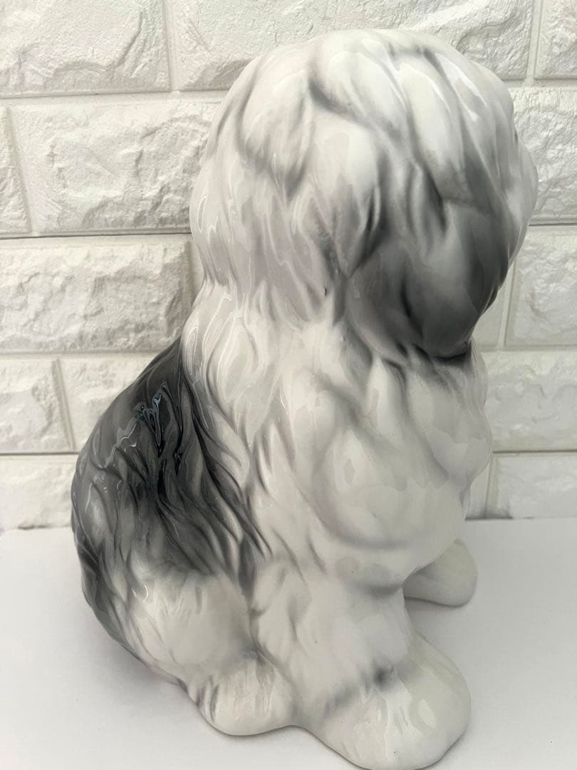 犬の置物　陶器　イタリア製　オールド.イングリッシュ.シープドッグ