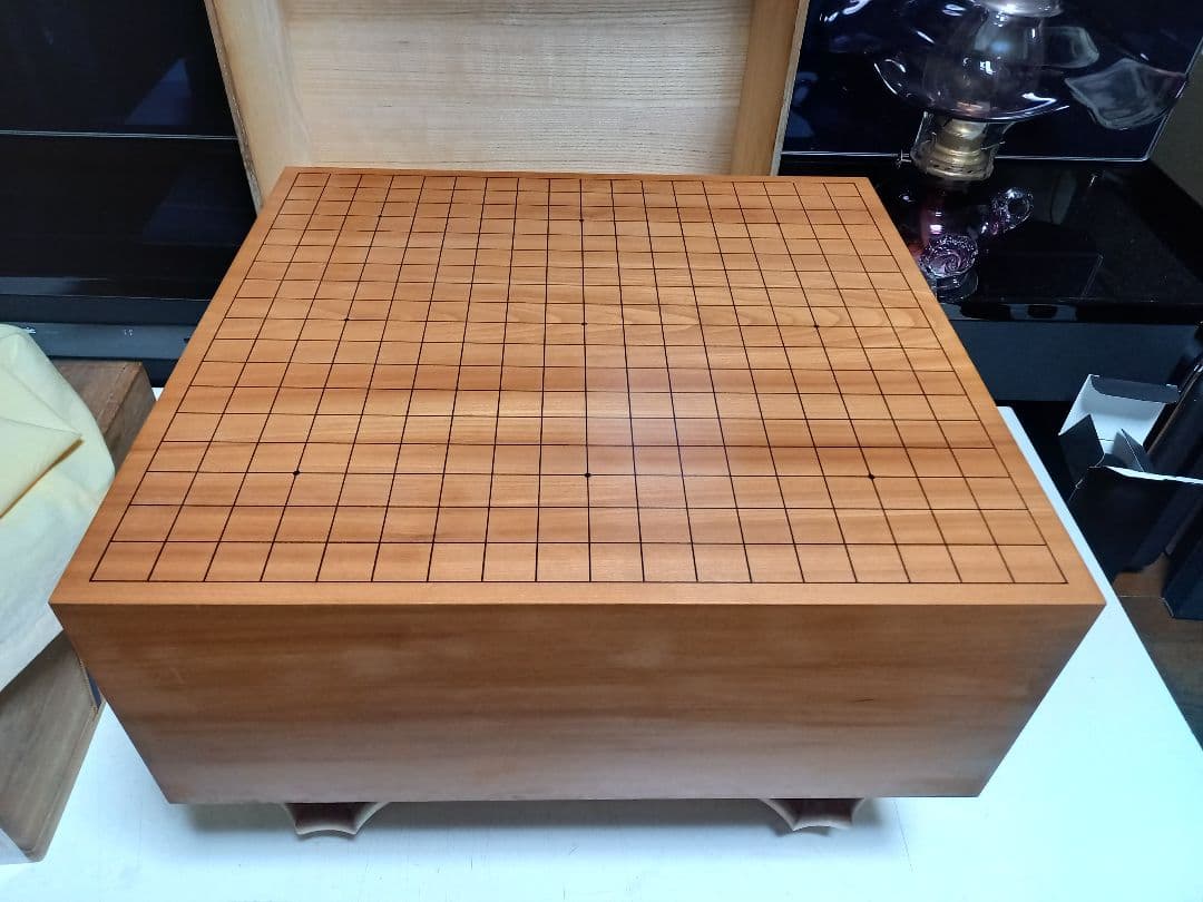 日向製　碁盤　桂　板目　木裏　碁石　本蛤　35号　一式