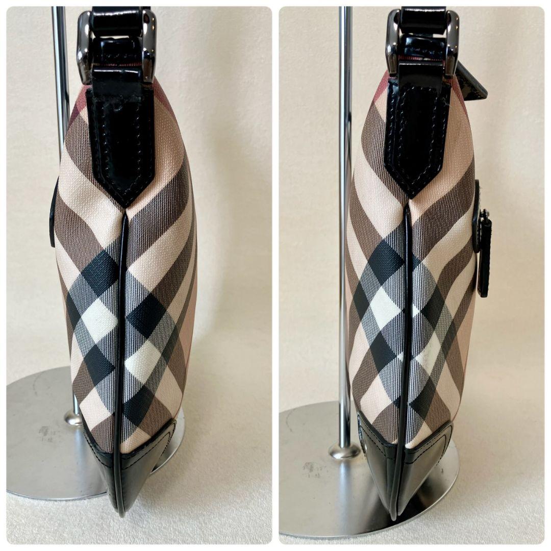 バーバリー ショルダーバッグ ノバチェック ベージュ レザー PVCメガチェック