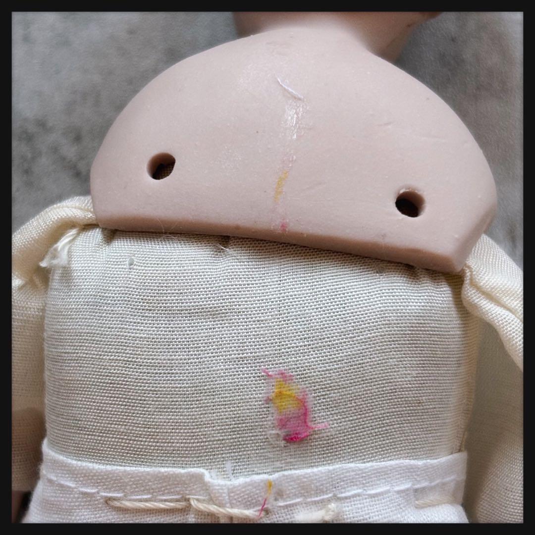 レアヴィンテージ 黒いリボンの女の子　ビスクドール