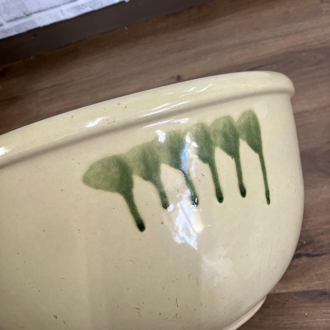 C-5 昭和レトロ アンティーク 陶器製 大型ボウル 火鉢 水鉢 睡蓮鉢