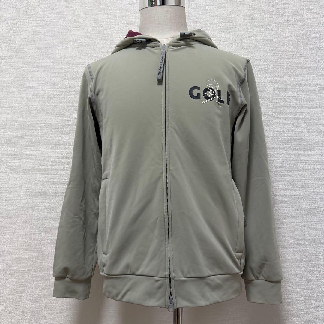 マークアンドロナ　ジップパーカー　スカル　ストレッチ　グリーン系　ゴルフウェア