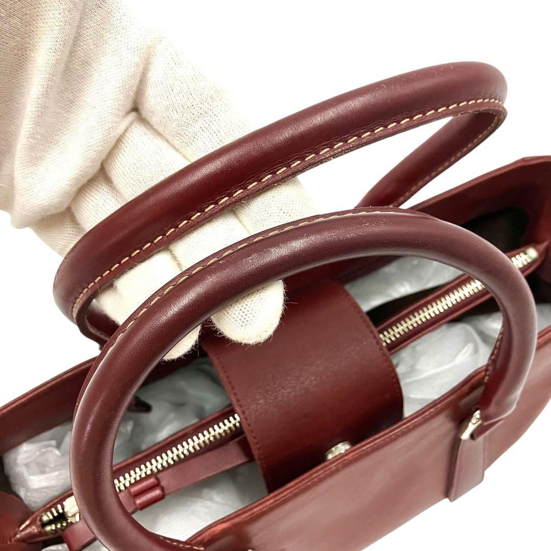 【美品・上質】オールドコーチ レザー ハンドバッグ バーガンディ（赤茶）