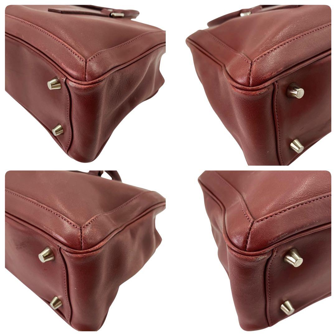 【美品・上質】オールドコーチ レザー ハンドバッグ バーガンディ（赤茶）