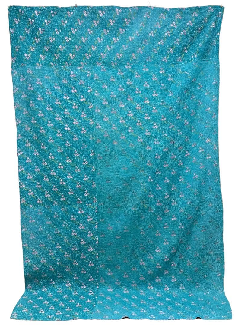 カンタ 刺繍 ラリーキルト インド ビンテージ布 ベッドカバー ソファーカバー