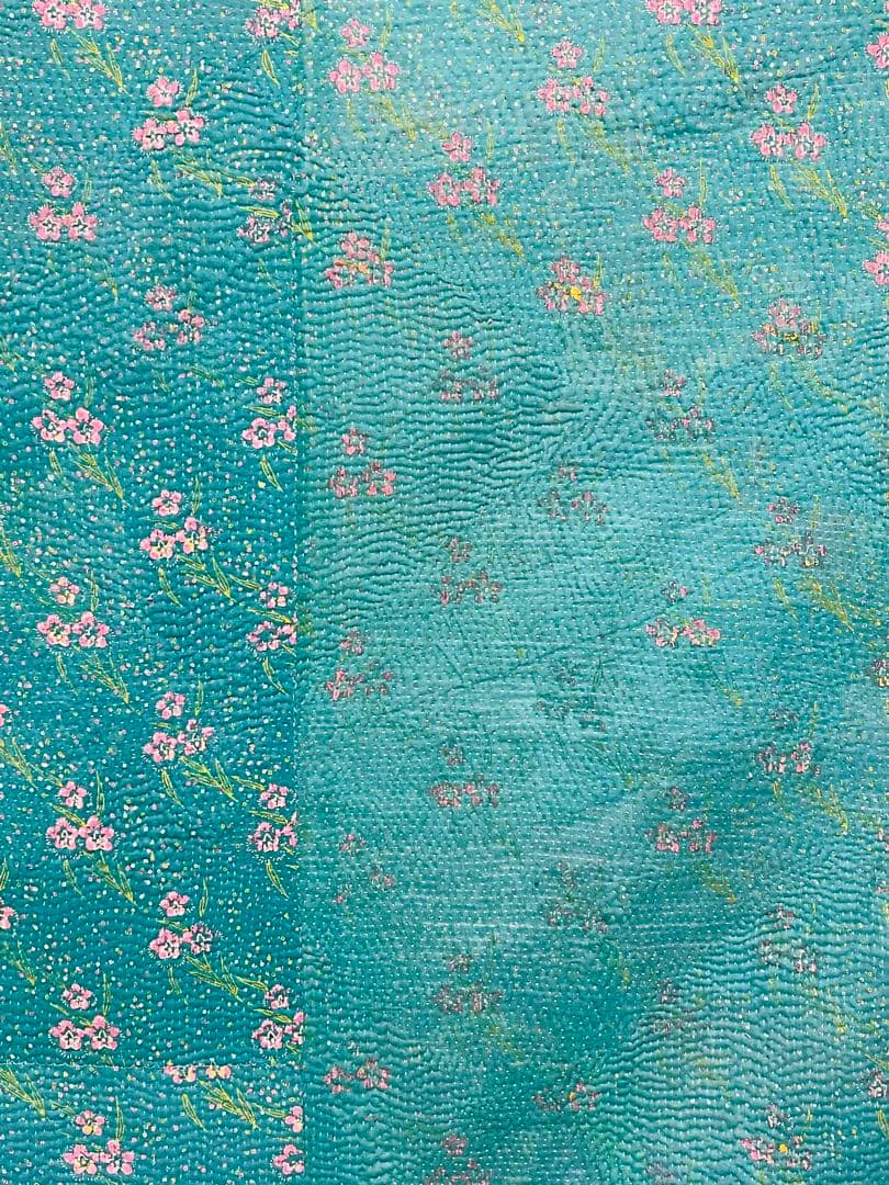 カンタ 刺繍 ラリーキルト インド ビンテージ布 ベッドカバー ソファーカバー