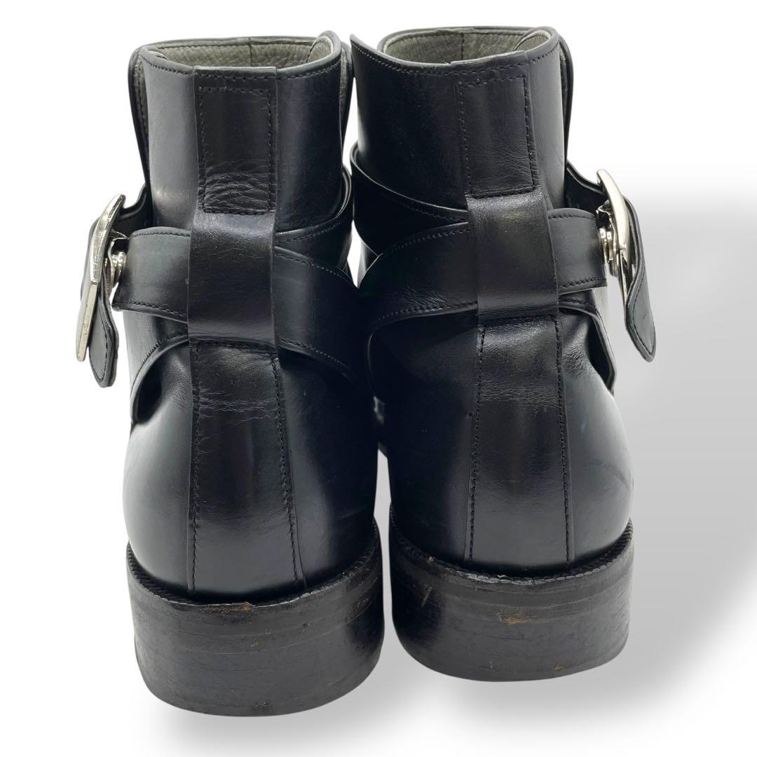 極美品　名品　バーバリー　ジョッパーブーツ　ショート　レザー　黒　25.5cm