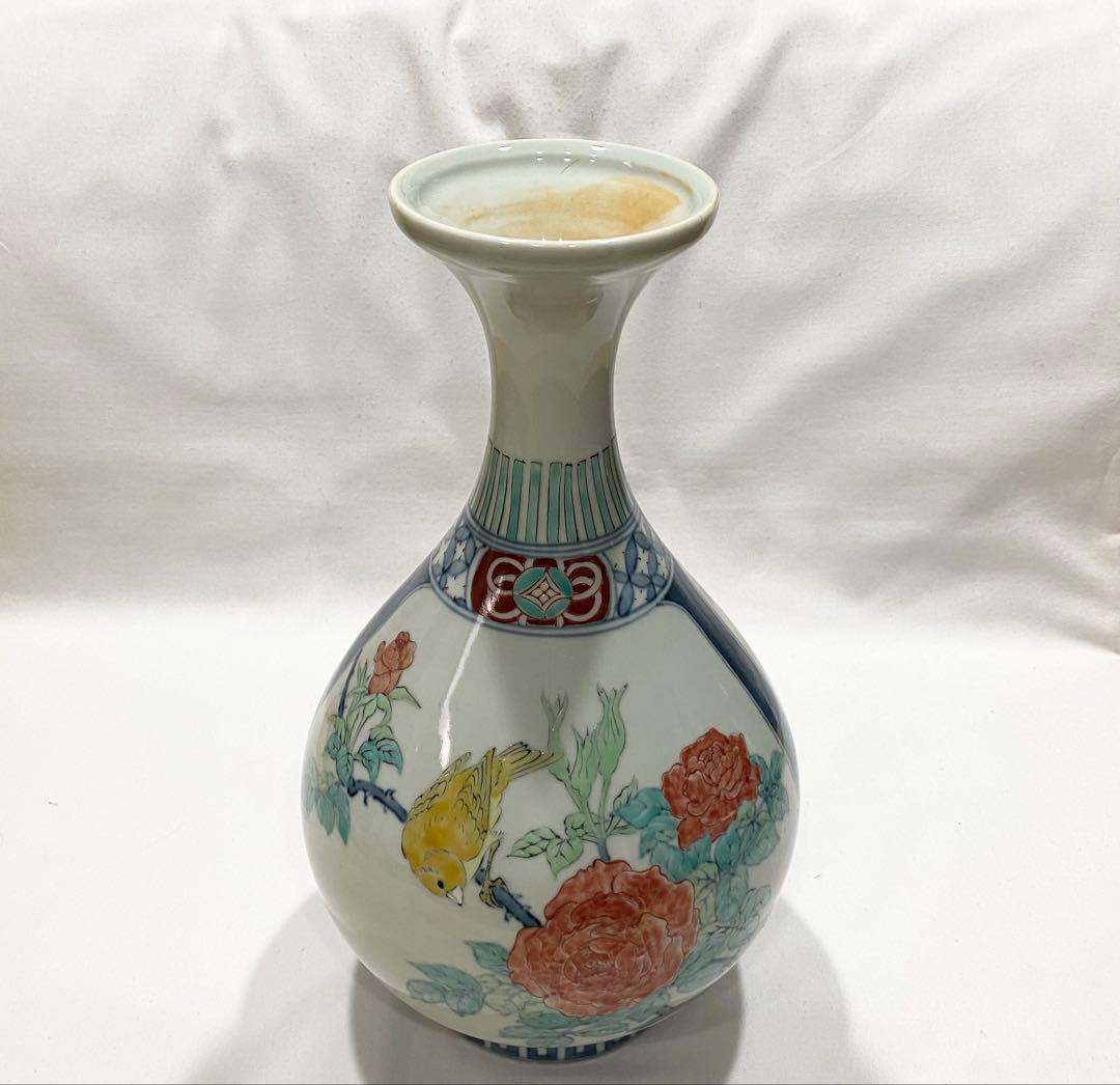 5代　佐藤走波 の豪華で重厚な　\"色絵花鳥文花瓶\"