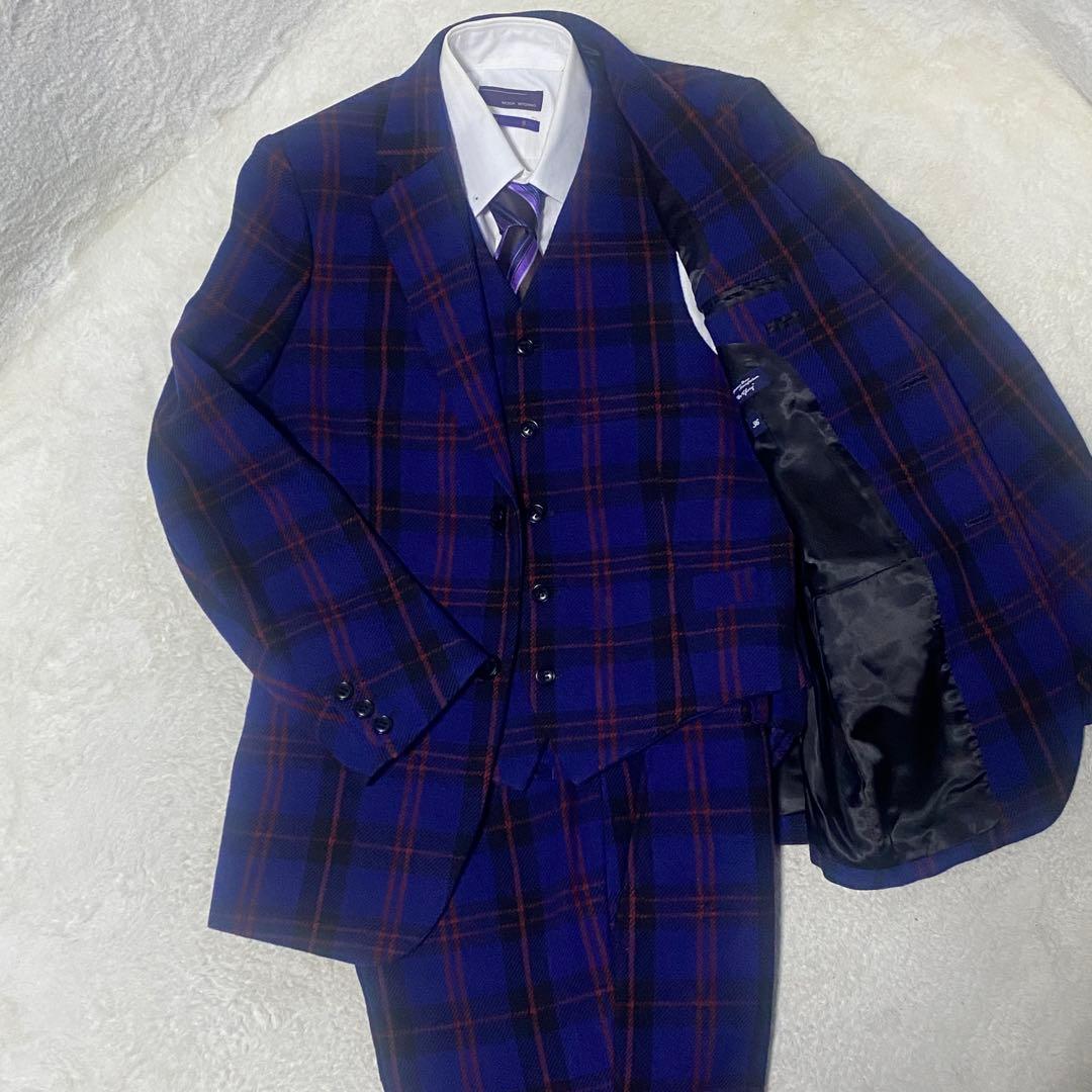 【美品✨】オアグローリー チェック柄スーツ ウール 3ピース 成人式 目立つ