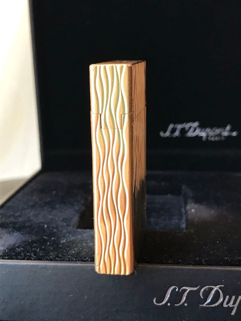 開閉音 快音キィーーン　デュポン　ガスライター　虎の柄　ゴールド　ライン２s