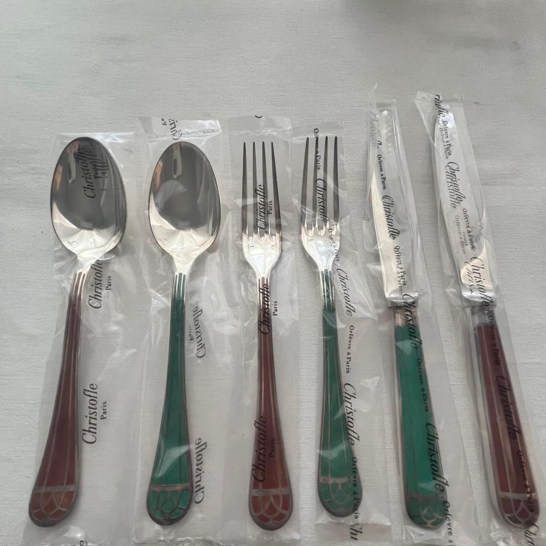 未使用品 クリストフル タリスマン 七宝 ディナーカトラリー スプーン