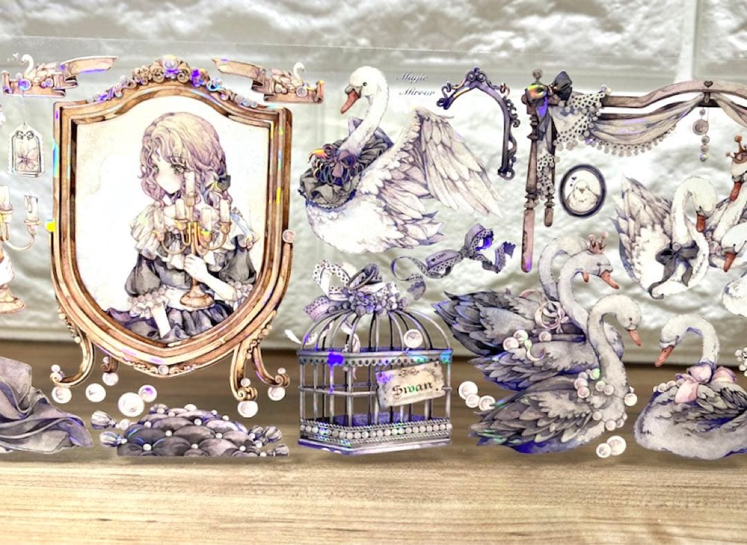 【KN060】海外PET貝殻光マスキングテープ　マステ切り売り　天鹅记　人物