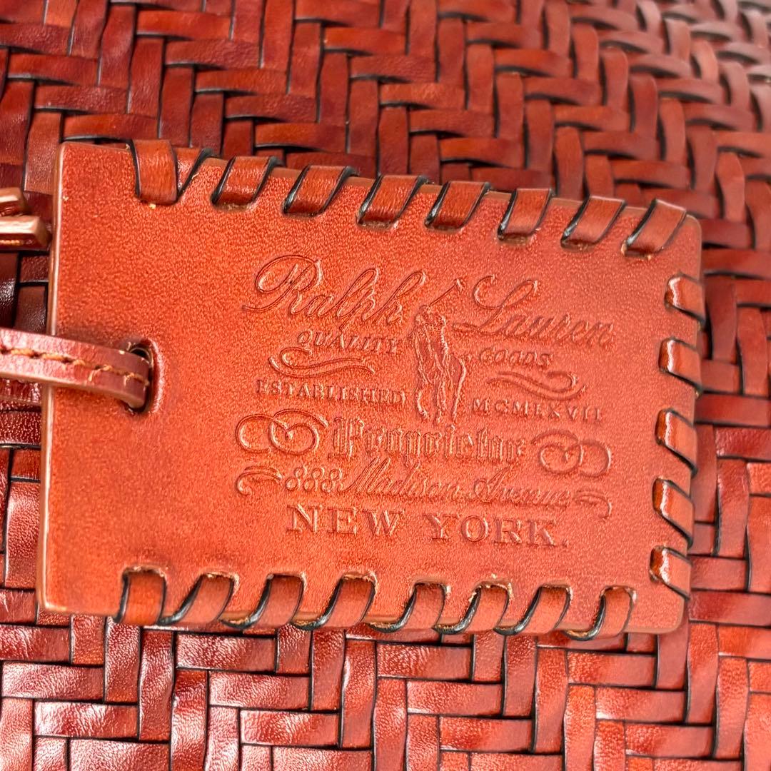 希少✨美品✨ラルフローレン　かごバッグ　トートバッグ　バケツ型　本革