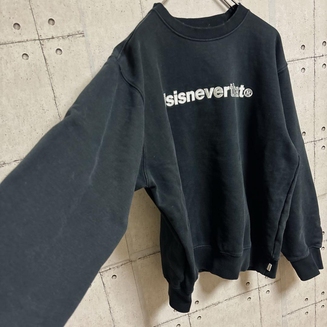 【状態◎、肉厚】thisisneverthat ブラック スウェット M ネバザ