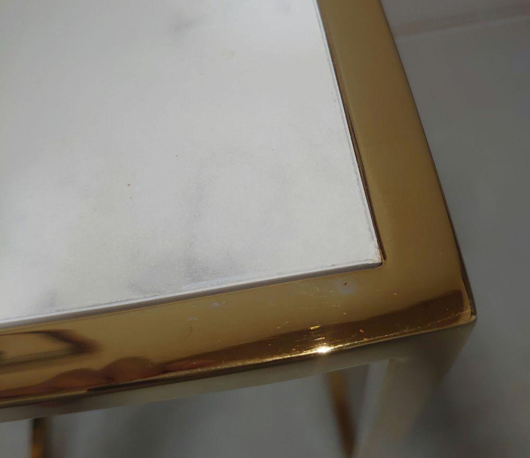 フランフラン　レーヌ ネストテーブル S マーブル×ゴールド