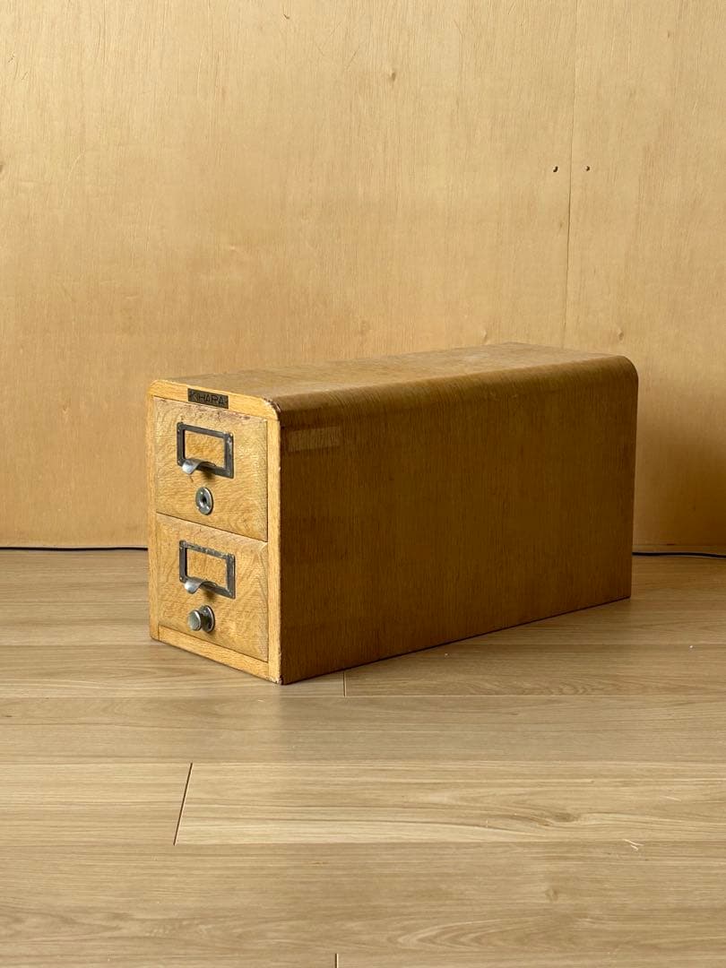 KIHARA 木製 2段引き出し収納ボックス